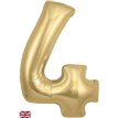 34in NUMBER 4 GOLD SILK JUMBO FOIL BALLOON