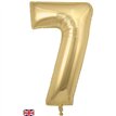 34in NUMBER 7 GOLD SILK JUMBO FOIL BALLOON