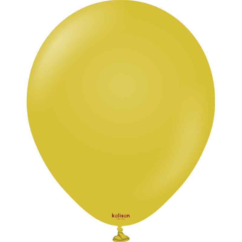 25PK 18in RETRO MUSTARD KALISAN LATEX