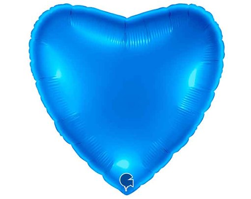 22in METALLIC BLUE HEART FOIL BALLOON