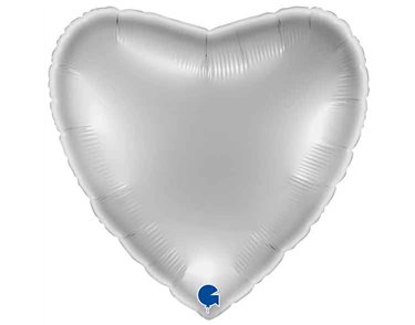 22in METALLIC SILVER HEART FOIL BALLOON