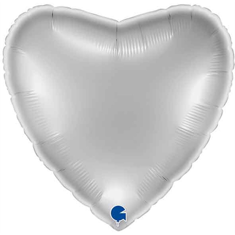22in METALLIC SILVER HEART FOIL BALLOON