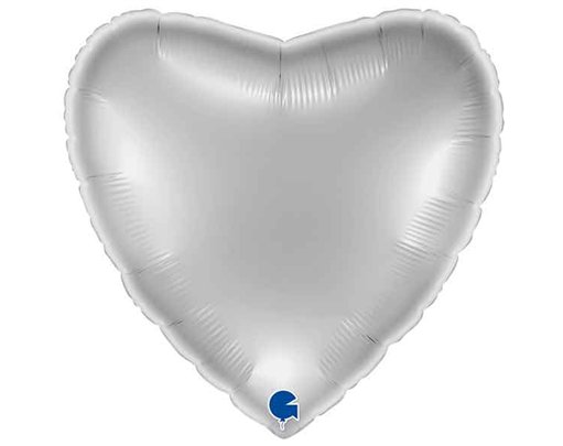 22in METALLIC SILVER HEART FOIL BALLOON
