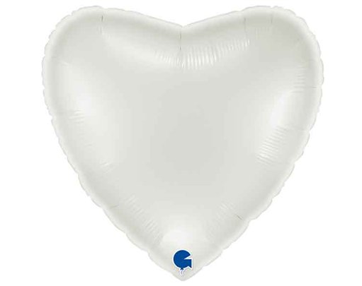 22in METALLIC WHITE HEART FOIL BALLOON