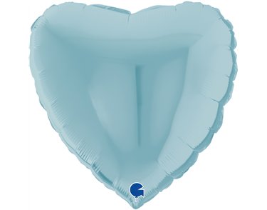 22in METALLIC PASTEL BLUE HEART FOIL BALLOON