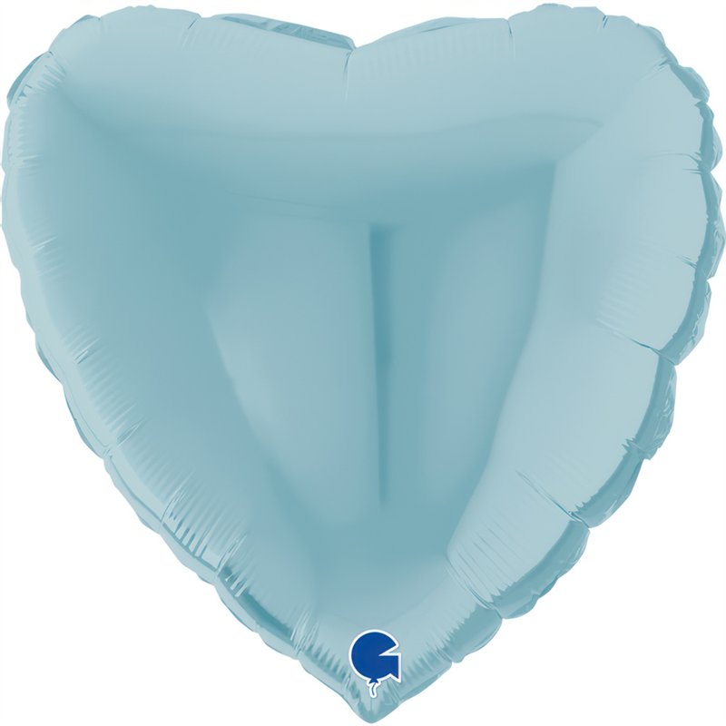 22in METALLIC PASTEL BLUE HEART FOIL BALLOON