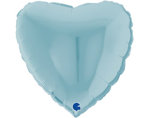 22in METALLIC PASTEL BLUE HEART FOIL BALLOON