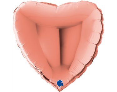 22in METALLIC ROSE GOLD HEART FOIL BALLOON