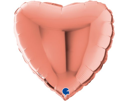 22in METALLIC ROSE GOLD HEART FOIL BALLOON