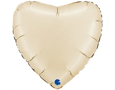 22in METALLIC SATIN CREAM HEART FOIL BALLOON