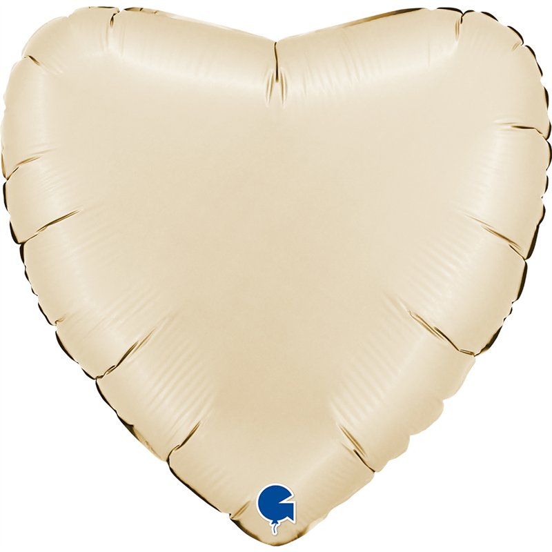 22in METALLIC SATIN CREAM HEART FOIL BALLOON