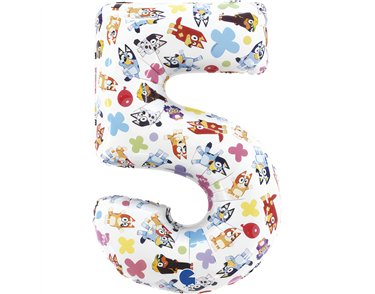 26in BLUEY NUMBER 5 FOIL BALLOON