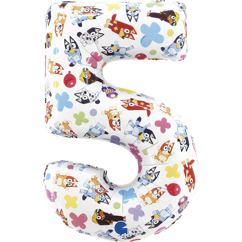 26in BLUEY NUMBER 5 FOIL BALLOON