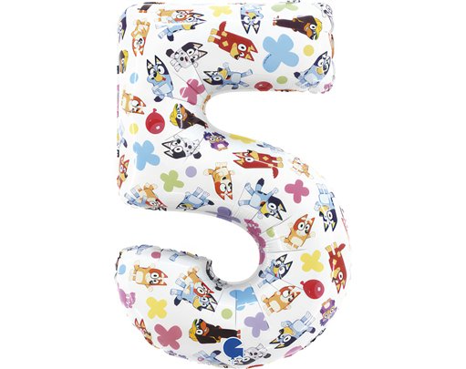 26in BLUEY NUMBER 5 FOIL BALLOON