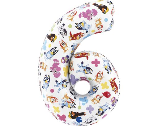 26in BLUEY NUMBER 6 FOIL BALLOON