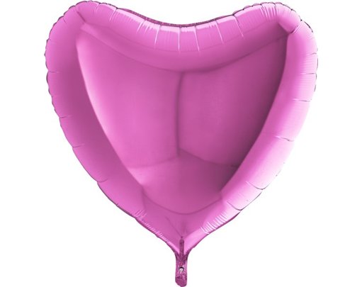 36IN FUCHSIA HEART SHAPED FOIL BALLOON