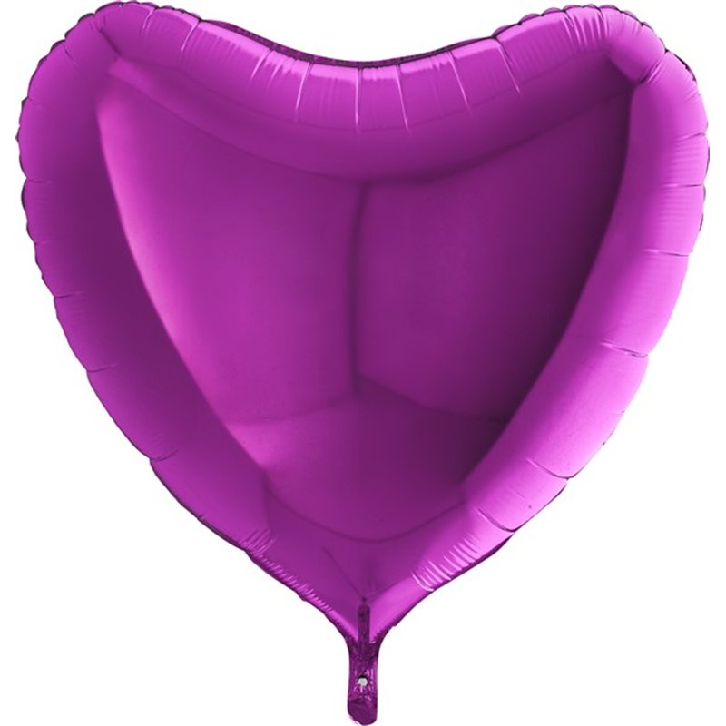 36IN PURPLE HEART SHAPED FOIL BALLOON