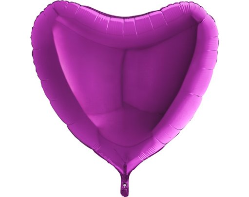 36IN PURPLE HEART SHAPED FOIL BALLOON