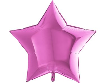 36IN FUCHSIA STAR SHAPED FOIL BALLOON