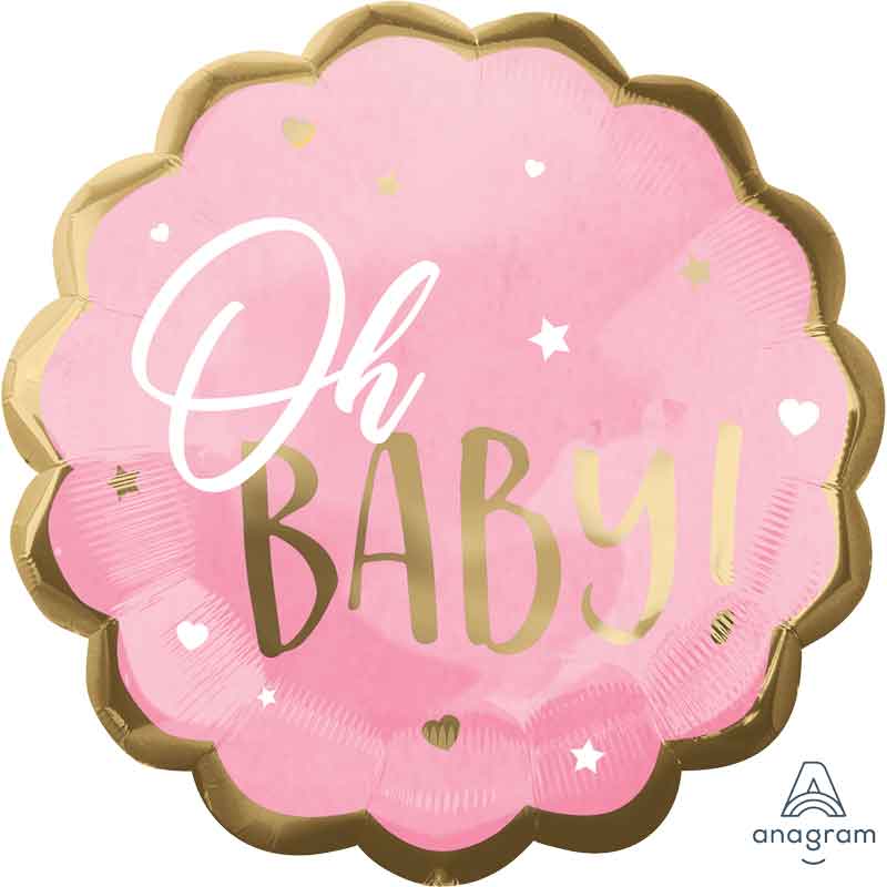 28in PINK BABY GIRL SHAPED FOIL BALLOON