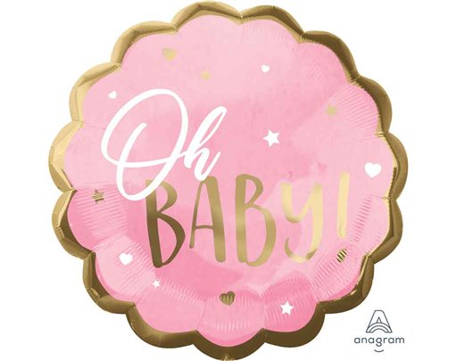 28in PINK BABY GIRL SHAPED FOIL BALLOON