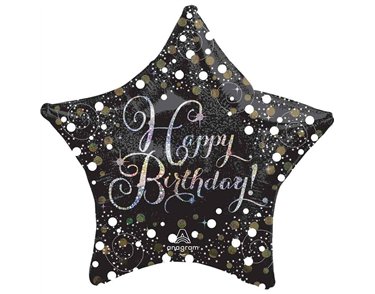 28in HOLO SPARKLING BIRTHDAY FOIL BALLOON