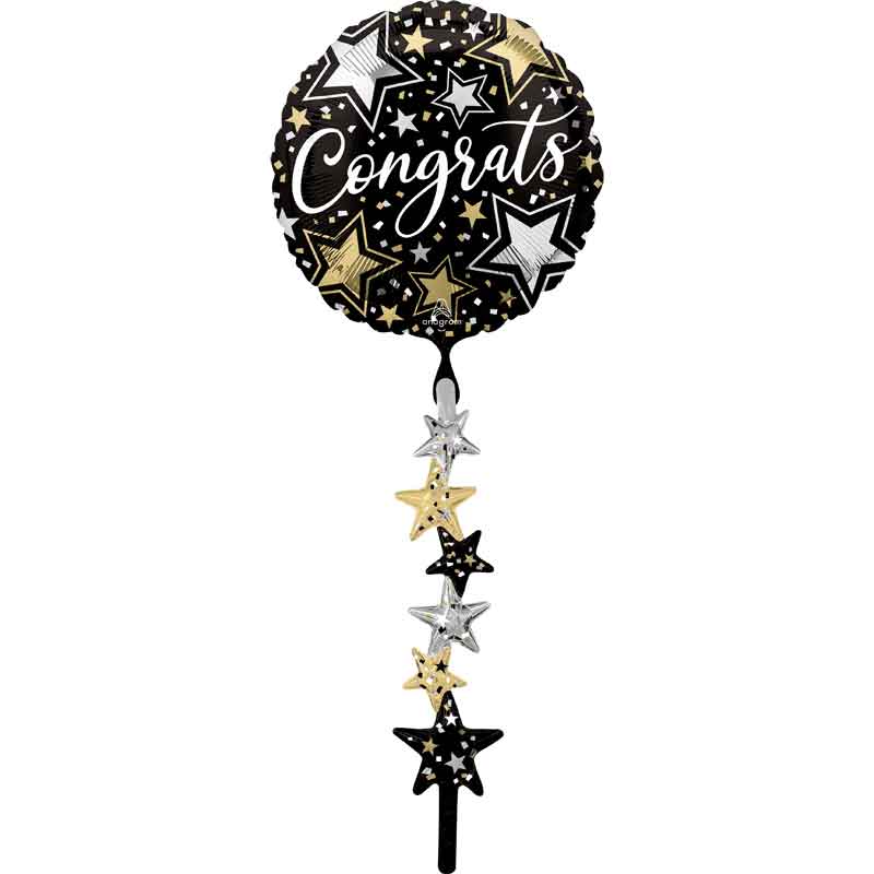CONGRATS BLACK SILVER GOLD AIRWALKER TAIL