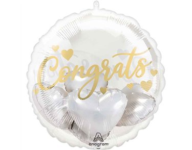 INSIDER CONGRATS WITH HEARTS FOIL BALLOON