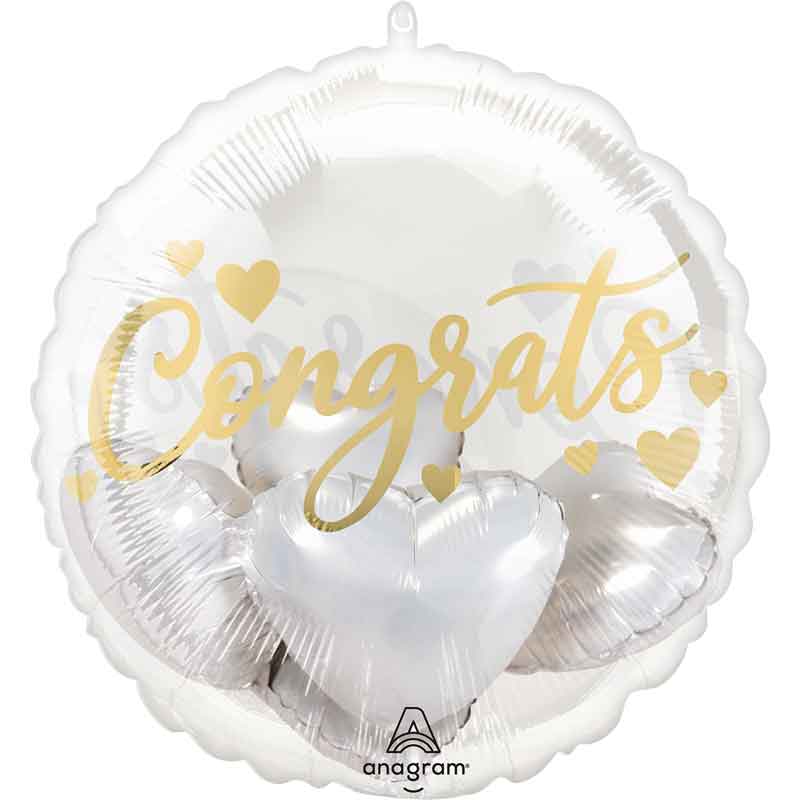 INSIDER CONGRATS WITH HEARTS FOIL BALLOON