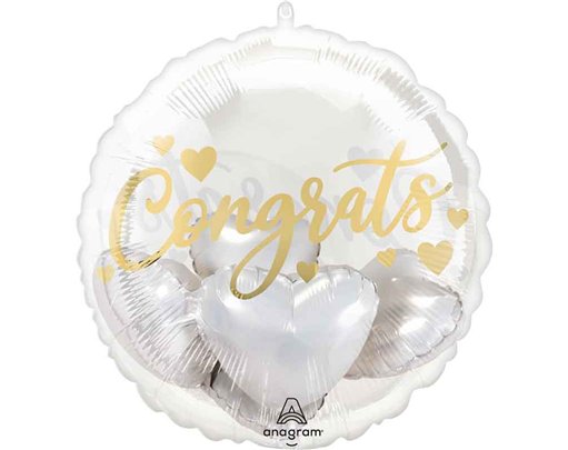 INSIDER CONGRATS WITH HEARTS FOIL BALLOON
