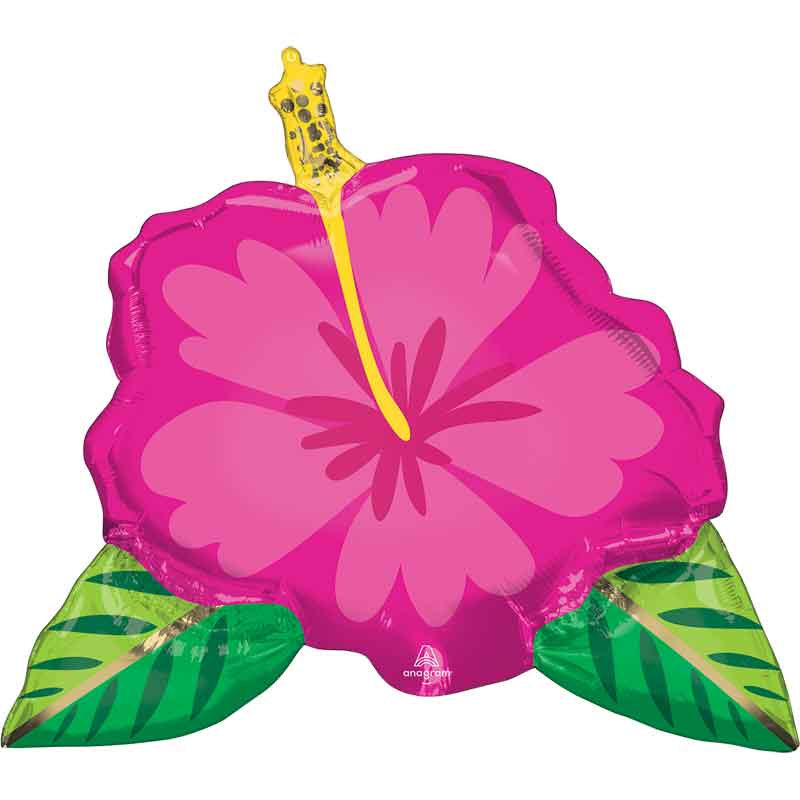 BEAUTIFUL TROPICAL HIBISCUS SHAPED FOIL BALLOON