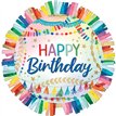 BIRTHDAY STREAMERS FRINGE SHAPED FOIL BALLOON