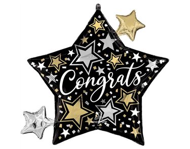 CONGRATS STARS SHAPED FOIL BALLOON