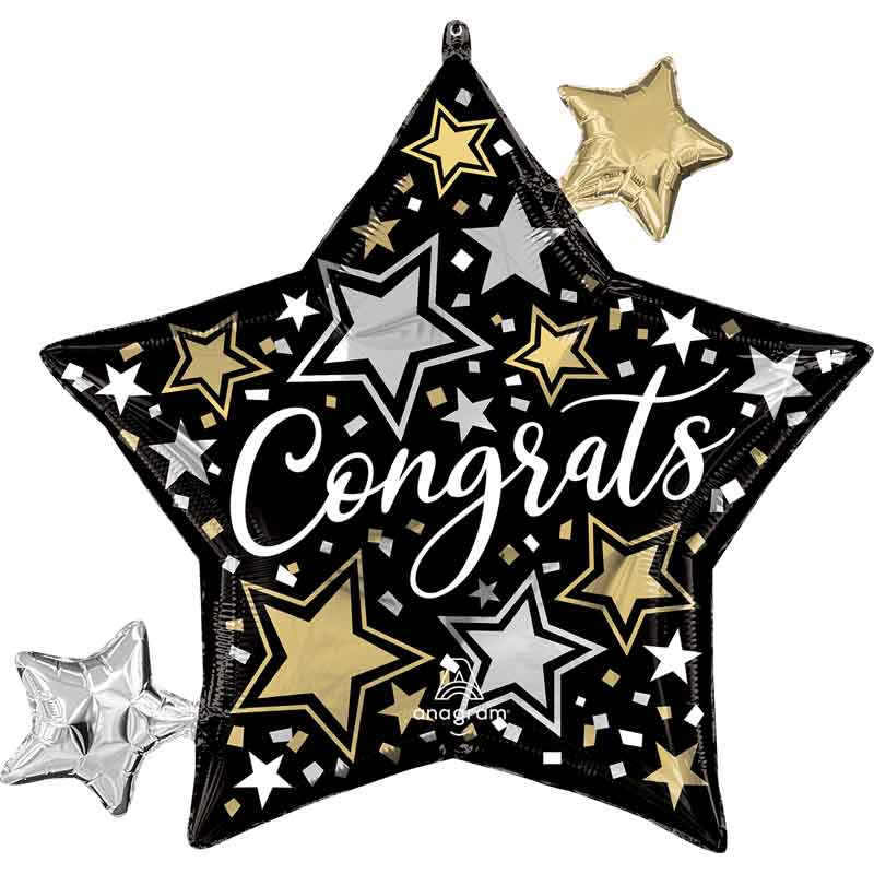 CONGRATS STARS SHAPED FOIL BALLOON