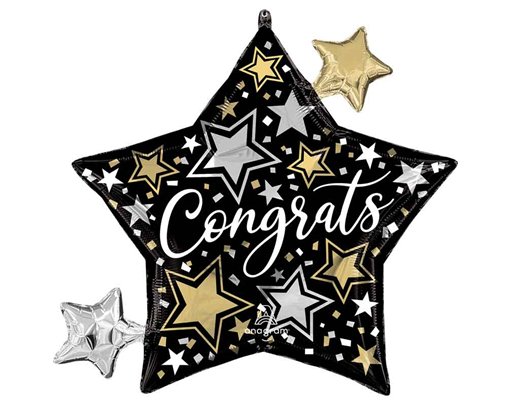 CONGRATS STARS SHAPED FOIL BALLOON