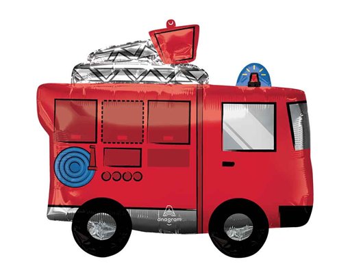 FIRE TRUCK SHAPED LARGE FOIL BALLOON