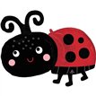 HAPPY LADYBUG LARGE SHAPED FOIL BALLOON