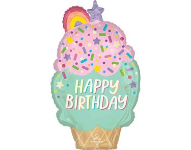 ICE CREAM PARTY BIRTHDAY SHAPED FOIL BALLOON
