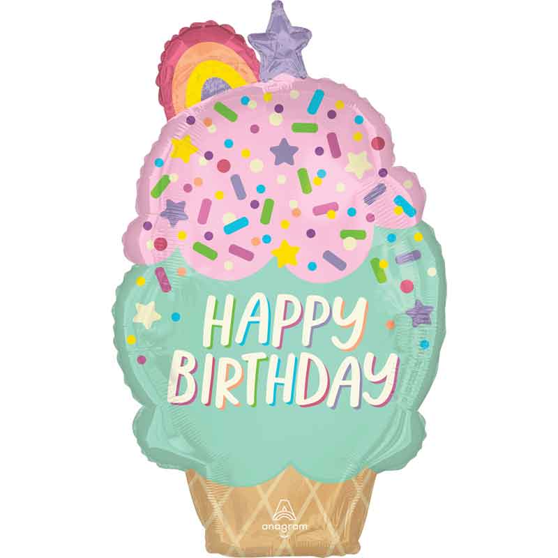 ICE CREAM PARTY BIRTHDAY SHAPED FOIL BALLOON