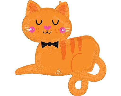ORANGE TABBY CAT SHAPED FOIL BALLOON