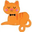 ORANGE TABBY CAT SHAPED FOIL BALLOON