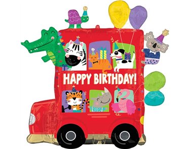 PARTY BUS BIRTHDAY SHAPED FOIL BALLOON