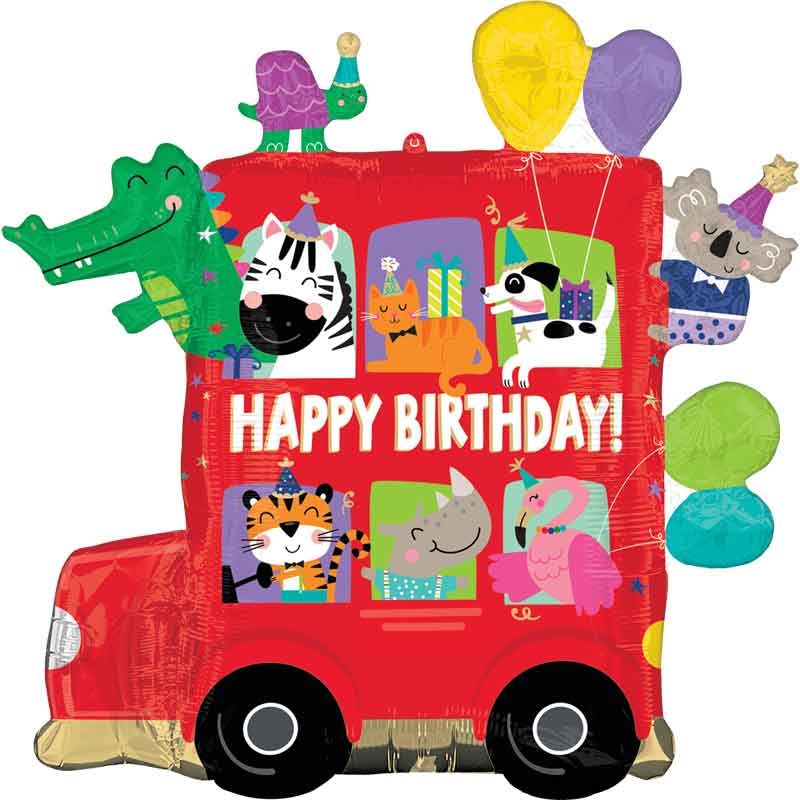 PARTY BUS BIRTHDAY SHAPED FOIL BALLOON