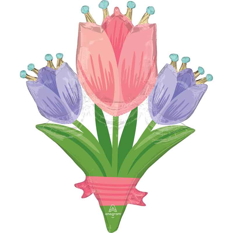 SPRING CHEER TULIPS SHAPED FOIL BALLOON