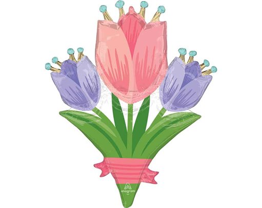 SPRING CHEER TULIPS SHAPED FOIL BALLOON