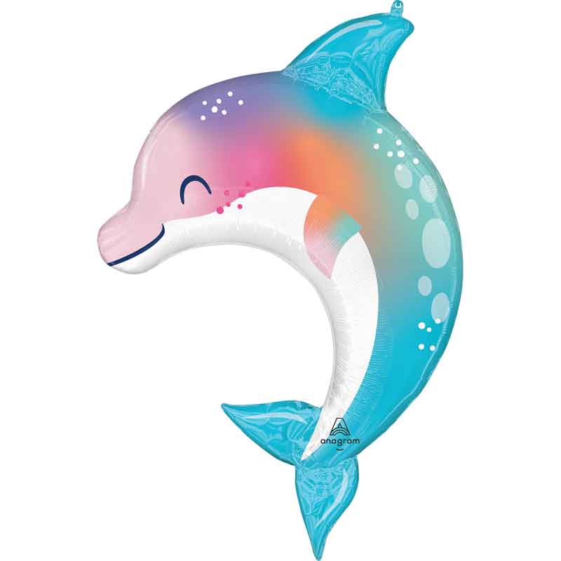 UNDER THE SEA DOLPHIN LARGE SHAPED FOIL BALLOON