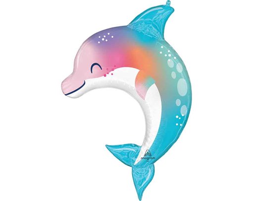 UNDER THE SEA DOLPHIN LARGE SHAPED FOIL BALLOON