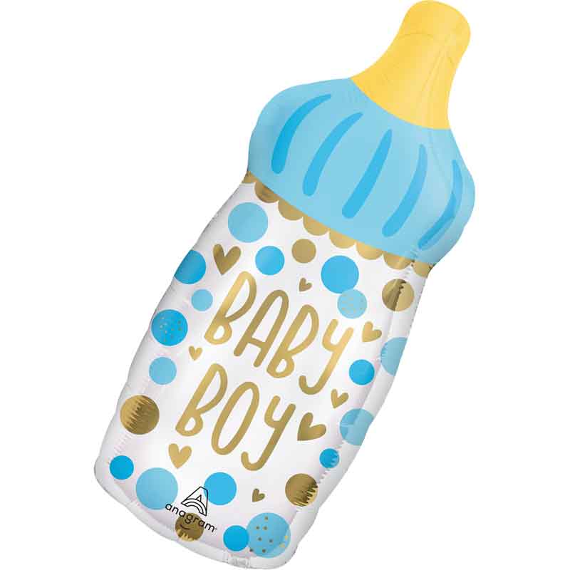 BABY BOY BOTTLE LARGE SHAPED FOIL BALLOON