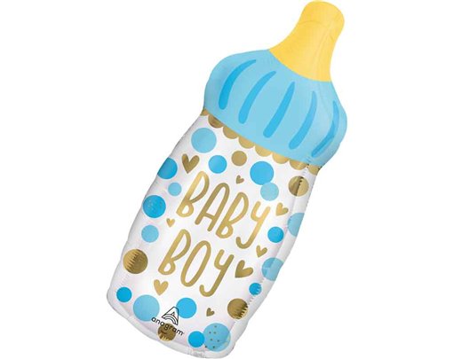 BABY BOY BOTTLE LARGE SHAPED FOIL BALLOON