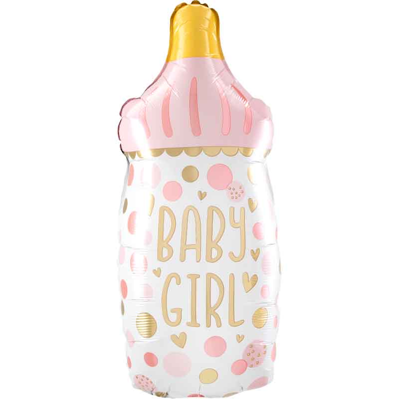 BABY GIRL BOTTLE LARGE SHAPED FOIL BALLOON